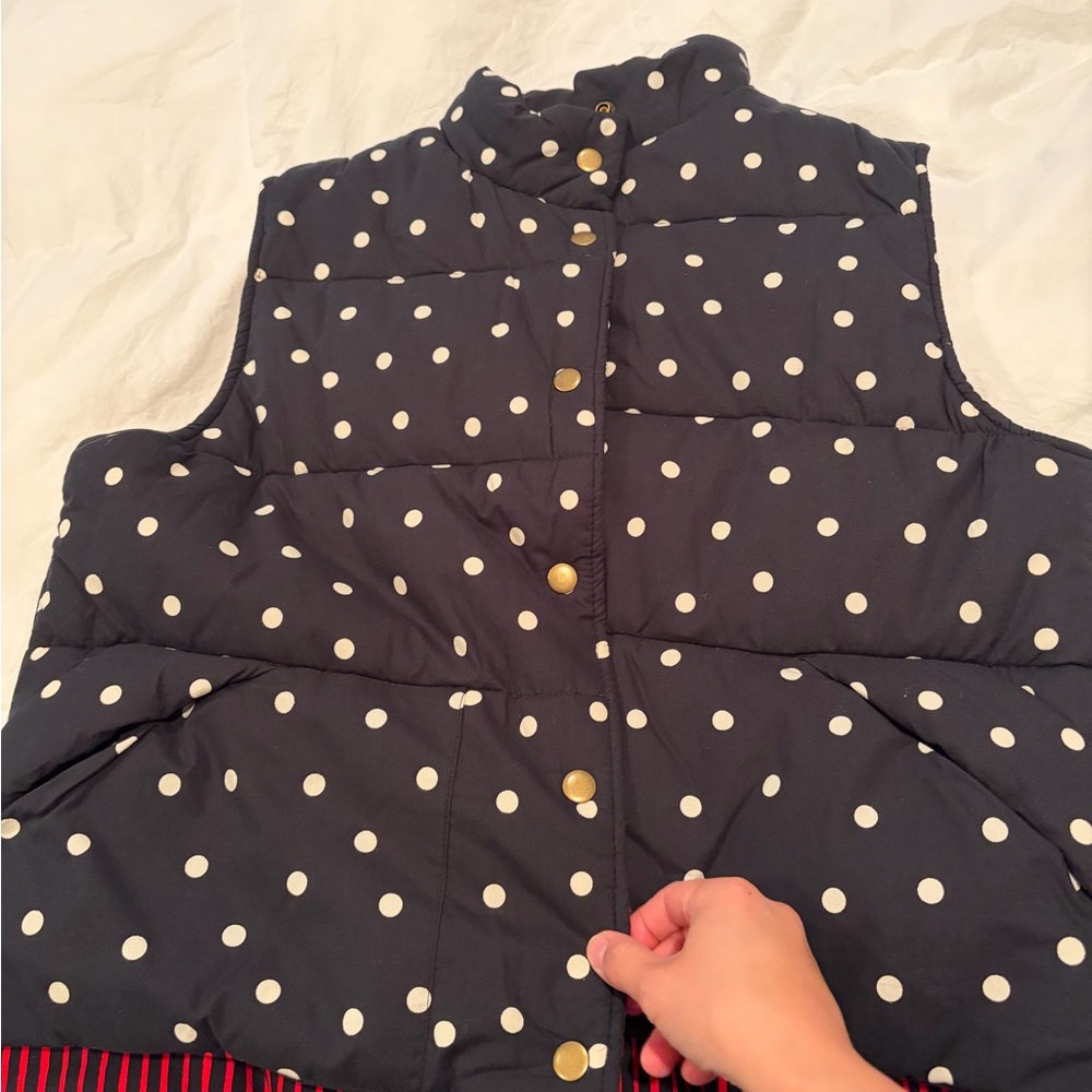 Clare V Black and White Polka Dot Vest